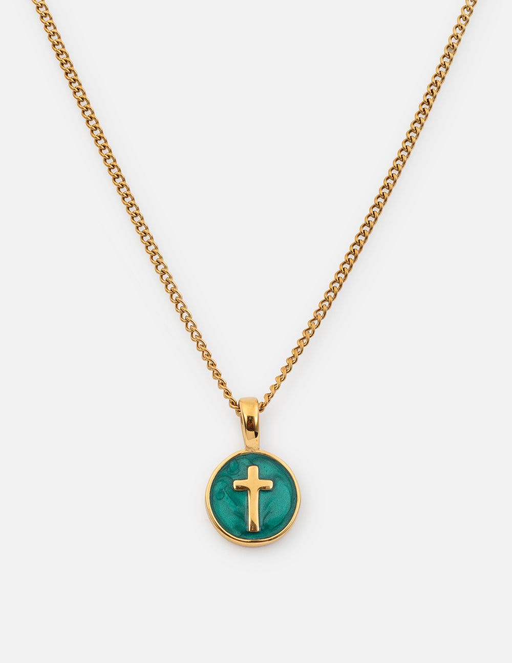 Cross Pendant - Emerald Agape Necklace