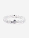 Classic White Cross - Stone Bead Bracelet