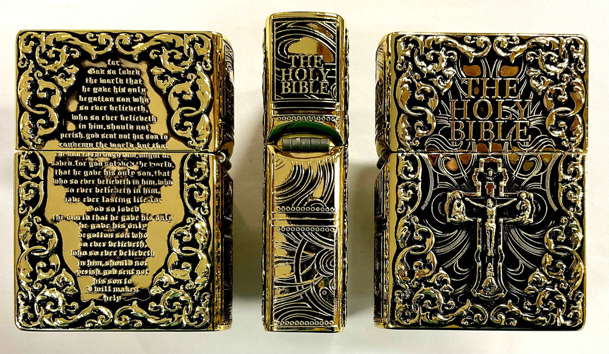 The Holy Bible - Engraved Bronze Lighter