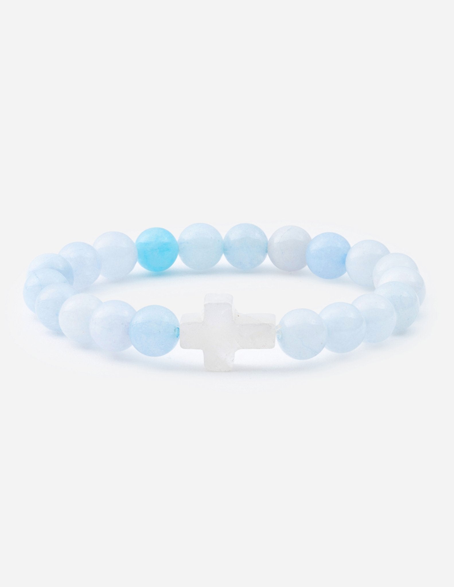 Classic Bright Colored Cross - Stone Bead Bracelet